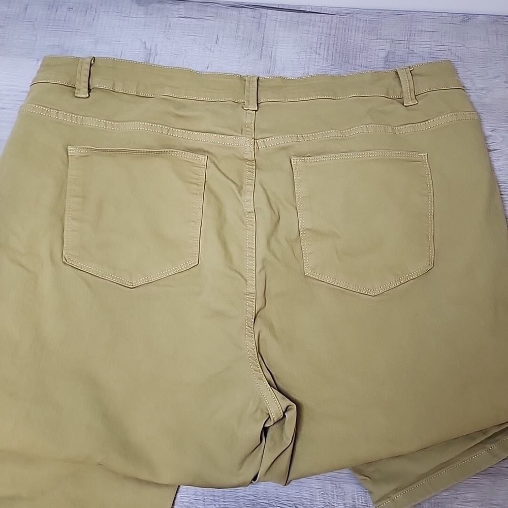 Soft Surroundings Pants Women Extra Large Olive Green Denim 5-pocket Casual - Picture 3 of 9